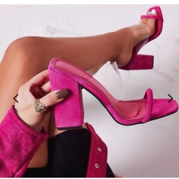 Cape Robbin Shoes - Cape Robbin Pink Block Heel Open Toe Mule